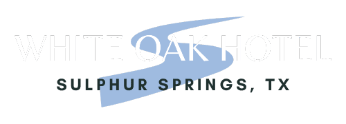 Logo of White Oak Hotel in Sulphur Springs, Texas.
